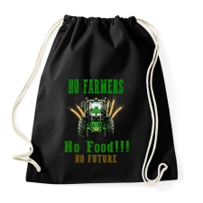 PRINTFASHION no farmers no food - Sportzsák, Tornazsák - Fekete tornazsák