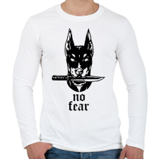 PRINTFASHION No fear - Férfi hosszú ujjú póló - Fehér férfi póló