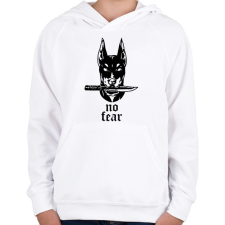 PRINTFASHION No fear - Gyerek kapucnis pulóver - Fehér gyerek pulóver, kardigán