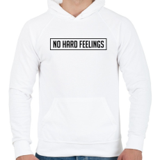 PRINTFASHION No Hard Feelings - Fekete - Férfi kapucnis pulóver - Fehér