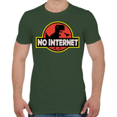 PRINTFASHION No internet - Férfi póló - Katonazöld