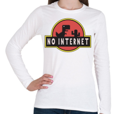 PRINTFASHION No internet - Női hosszú ujjú póló - Fehér