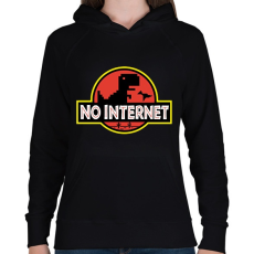 PRINTFASHION No internet - Női kapucnis pulóver - Fekete