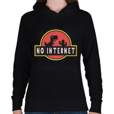PRINTFASHION No internet - Női kapucnis pulóver - Fekete női pulóver, kardigán