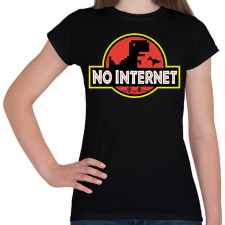 PRINTFASHION No internet - Női póló - Fekete női póló