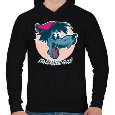 PRINTFASHION No, megállj csak! - Férfi kapucnis pulóver - Fekete