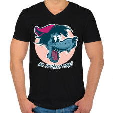 PRINTFASHION No, megállj csak! - Férfi V-nyakú póló - Fekete férfi póló