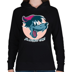 PRINTFASHION No, megállj csak! - Női kapucnis pulóver - Fekete