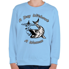 PRINTFASHION Nő mentes nap - Gyerek pulóver - Világoskék gyerek pulóver, kardigán