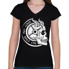 PRINTFASHION No Pain No Gain - Női V-nyakú póló - Fekete női póló
