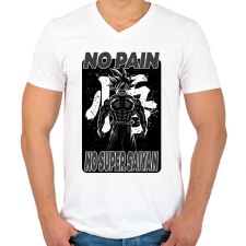PRINTFASHION no pain no super saiyan  - Férfi V-nyakú póló - Fehér férfi póló