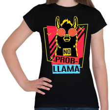 PRINTFASHION No prob-llama - Női póló - Fekete női póló