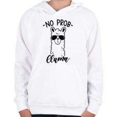 PRINTFASHION No Probllama - Gyerek kapucnis pulóver - Fehér