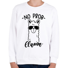 PRINTFASHION No Probllama - Gyerek pulóver - Fehér