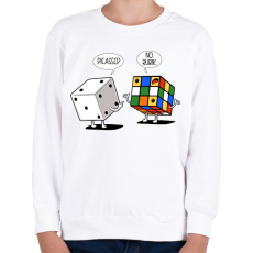 PRINTFASHION No, Rubik - Gyerek pulóver - Fehér