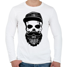PRINTFASHION No Shave November - Férfi hosszú ujjú póló - Fehér