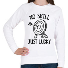 PRINTFASHION No skill just lucky - Női pulóver - Fehér női pulóver, kardigán