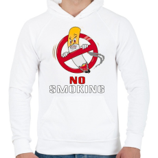 PRINTFASHION no smoking - Férfi kapucnis pulóver - Fehér