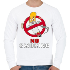 PRINTFASHION no smoking - Férfi pulóver - Fehér férfi pulóver, kardigán