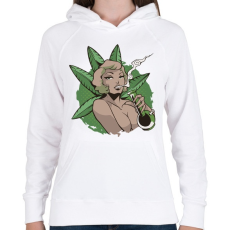 PRINTFASHION Nő vízipipával - bong - Női kapucnis pulóver - Fehér