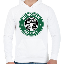 PRINTFASHION No woman No cry - Férfi kapucnis pulóver - Fehér férfi pulóver, kardigán