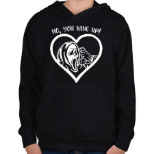 PRINTFASHION No, you hang up! - Gyerek kapucnis pulóver - Fekete gyerek pulóver, kardigán