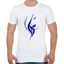 PRINTFASHION Női arc - kék - Férfi póló - Fehér férfi póló