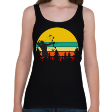 PRINTFASHION Női íjász - Női atléta - Fekete női trikó