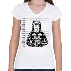 PRINTFASHION Női motoros - Női V-nyakú póló - Fehér