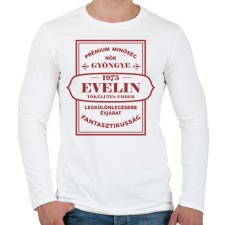 PRINTFASHION Nők gyöngye - Névvel, évszámmal - Férfi hosszú ujjú póló - Fehér férfi póló