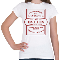 PRINTFASHION Nők gyöngye - Névvel, évszámmal - Női póló - Fehér