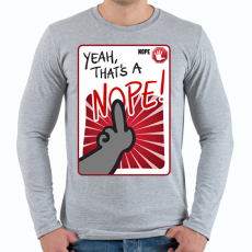 PRINTFASHION Nope! - Férfi hosszú ujjú póló - Sport szürke
