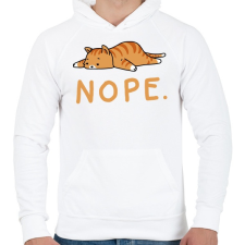 PRINTFASHION NOPE - Férfi kapucnis pulóver - Fehér férfi pulóver, kardigán