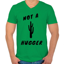 PRINTFASHION NOT A HUGGER - Férfi V-nyakú póló - Zöld férfi póló