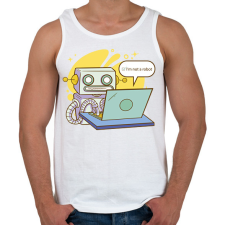PRINTFASHION Not a robot - Férfi atléta - Fehér atléta, trikó