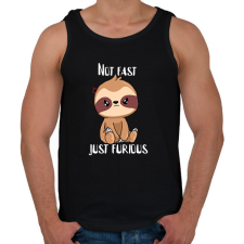 PRINTFASHION Not fast just furious - Férfi atléta - Fekete atléta, trikó