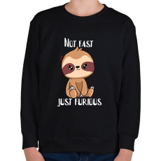 PRINTFASHION Not fast just furious - Gyerek pulóver - Fekete