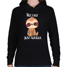 PRINTFASHION Not fast just furious - Női kapucnis pulóver - Fekete
