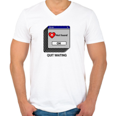 PRINTFASHION not found - Férfi V-nyakú póló - Fehér