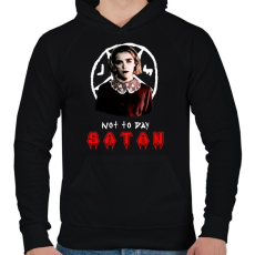 PRINTFASHION not to day satan - Férfi kapucnis pulóver - Fekete