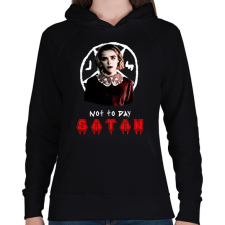 PRINTFASHION not to day satan - Női kapucnis pulóver - Fekete női pulóver, kardigán