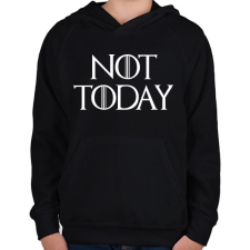 PRINTFASHION Not Today - Trónok harca - Gyerek kapucnis pulóver - Fekete gyerek pulóver, kardigán