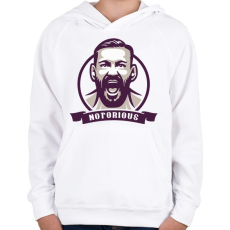 PRINTFASHION Notorious - Gyerek kapucnis pulóver - Fehér