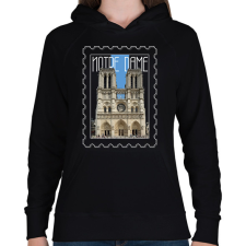 PRINTFASHION Notre Dame - Női kapucnis pulóver - Fekete női pulóver, kardigán