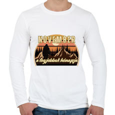 PRINTFASHION November a legjobbak hónapja 1 - Férfi hosszú ujjú póló - Fehér