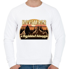 PRINTFASHION November a legjobbak hónapja 1 - Férfi pulóver - Fehér