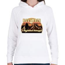 PRINTFASHION November a legjobbak hónapja 1 - Női kapucnis pulóver - Fehér női pulóver, kardigán