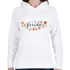 PRINTFASHION November - Női kapucnis pulóver - Fehér női pulóver, kardigán