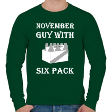 PRINTFASHION Novemberben született kockás hasú 2 - Férfi pulóver - Sötétzöld férfi pulóver, kardigán