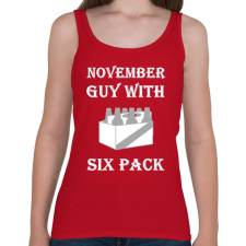 PRINTFASHION Novemberben született kockás hasú 2 - Női atléta - Cseresznyepiros női trikó